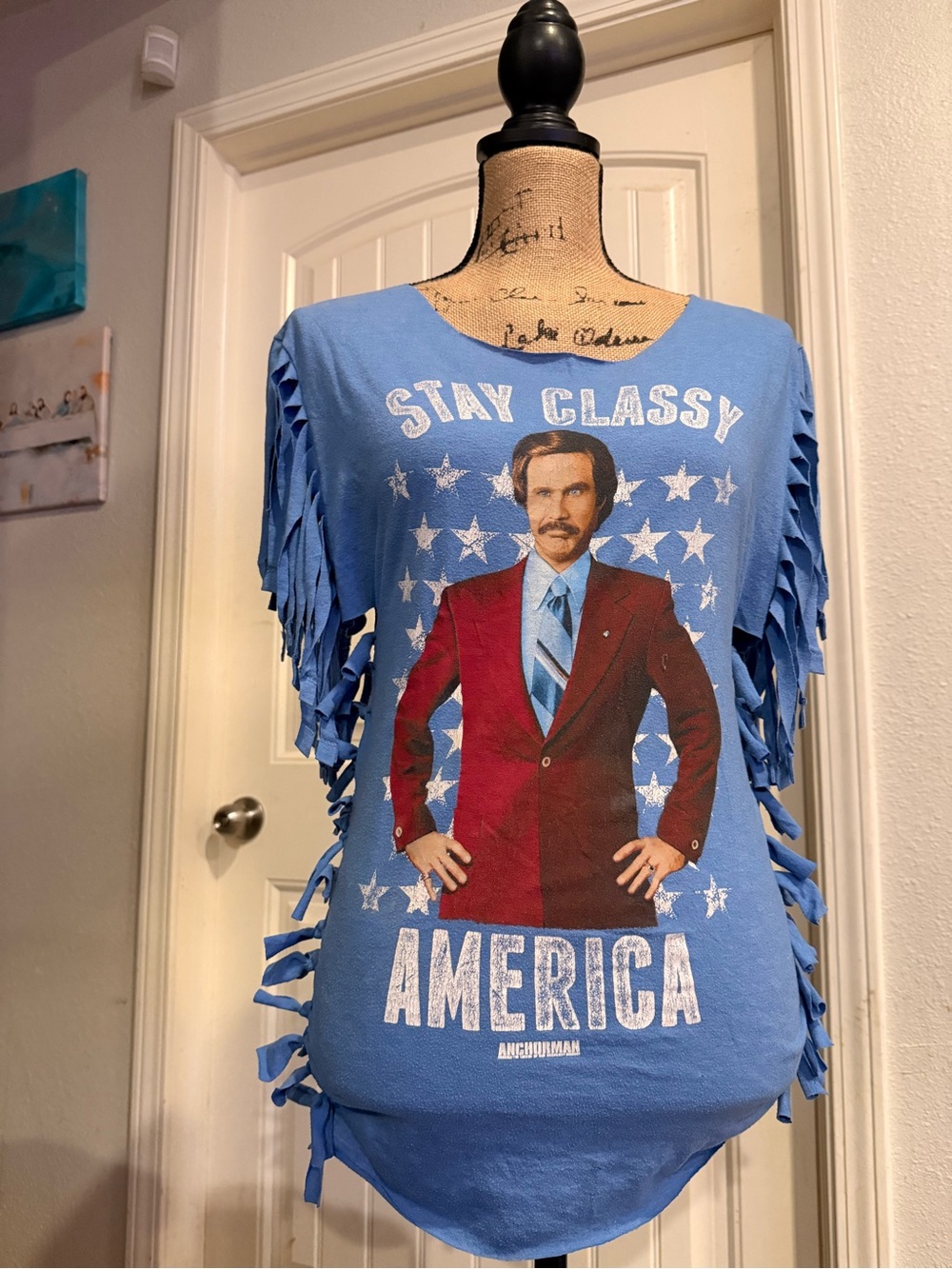 Anchorman “Stay Classy America” Fringe Shirt – Small